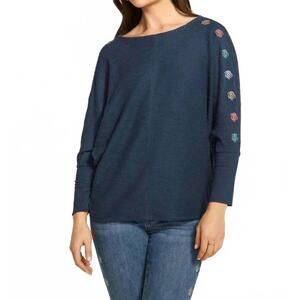 NEW FDJ nessie batwing top in navy